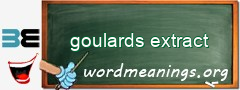 WordMeaning blackboard for goulards extract